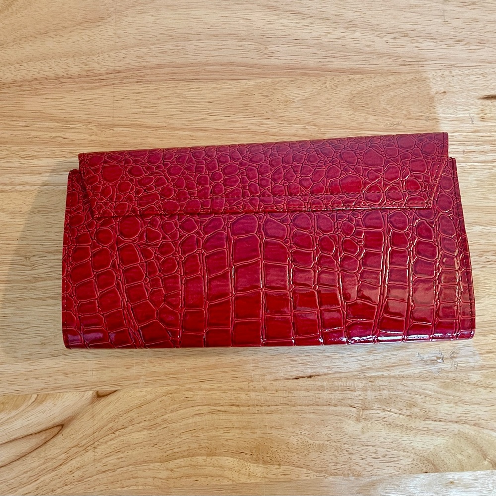 Twentyone Red Crocodile Pattern Clutch - image 3